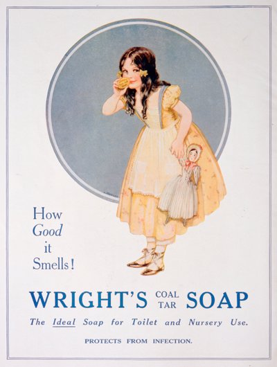 Wrights煤焦油肥皂的广告，1923年 作者 不明