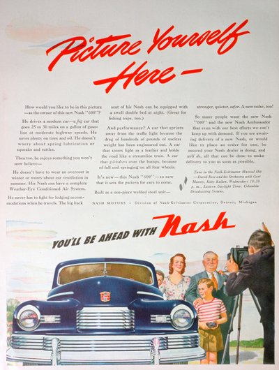 1946年为Nash 600汽车做广告 作者 不明