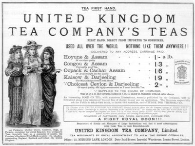1890年，英国茶公司的广告 作者 不明