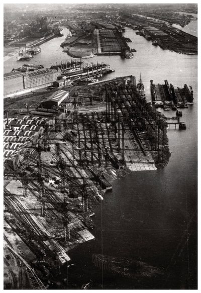 不来梅不来梅Vulkan船厂，不来梅，德国的鸟瞰图，从齐柏林飞艇，c1931 1933年 作者 不明