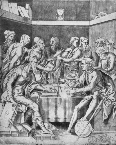 阿格里帕（Agrippa）1553年用数学方法指导学生 作者 不明