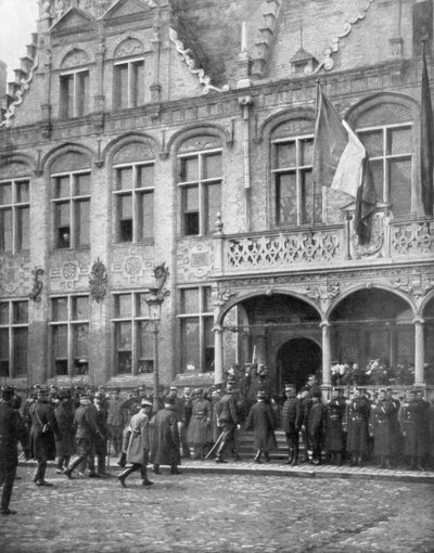 比利时的阿尔伯特一世和法国总统庞加莱于1914年11月1日在比利时维尔恩会面。 作者 不明