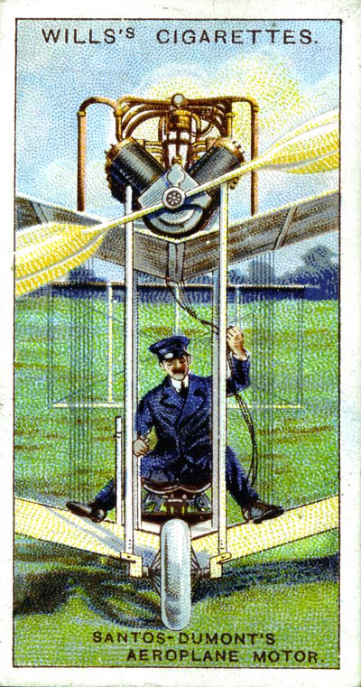 巴西宇航员阿尔贝托·桑托斯·杜蒙（Alberto Santos-Dumont），1906年，1915年在欧洲进行首次记录飞行 作者 不明
