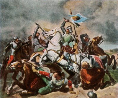阿尔布雷希特·阿喀琉斯（Albrecht Achilles），与纽伦堡（Nurembergers）作战，1950年，1450年。 作者 不明
