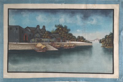 包含12幅沿河风景画的画册，19世纪。 作者 不明
