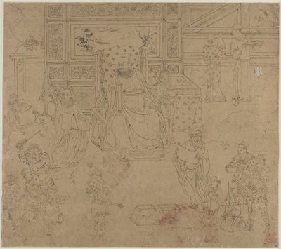 道教和佛教主题的专辑：地狱之王：第34叶，1200年代。 作者 不明