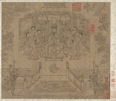 道教和佛教主题的专辑：道教神灵的游行：第1页，12世纪。 作者 不明