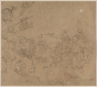 道教和佛教主题的专辑：搜山：第45叶，1200年代。 作者 不明