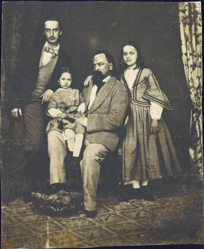 妻子纳塔莉（Natalie）去世后，亚历山大·赫尔岑（Alexander Herzen）和他的孩子们 作者 不明