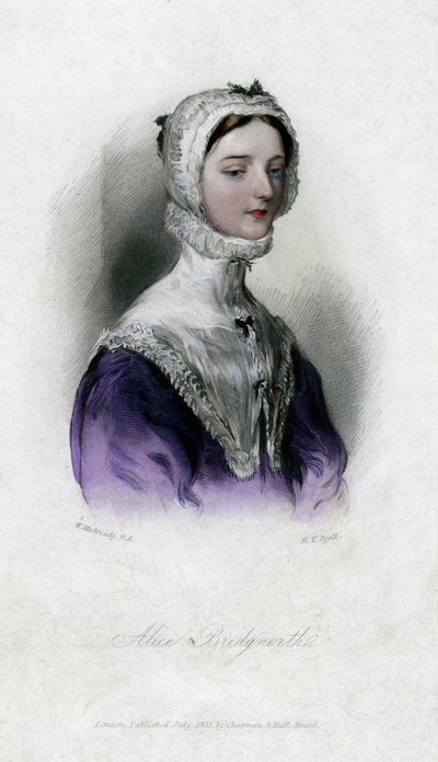 爱丽丝·布里奇诺斯（Alice Bridgenorth），沃尔特·斯科茨（Walter Scotts）小说中的《山峰Peveril》，1833年 作者 不明