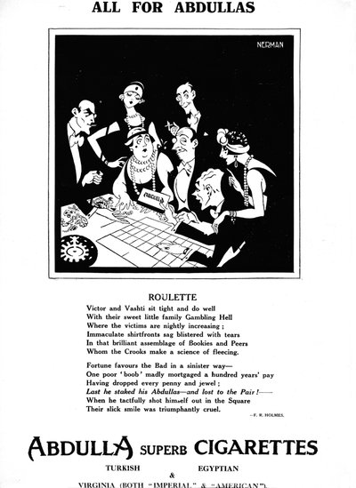阿卜杜拉斯的一切-轮盘赌，1927年 作者 不明