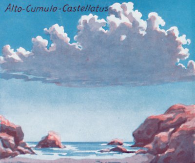 Alto-Cumulo-Castellatus-天空中数十种主要云形式，1935年 作者 不明