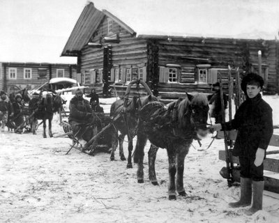 1918年12月，在俄罗斯阿尔汉格尔附近的美国步兵。 作者 不明