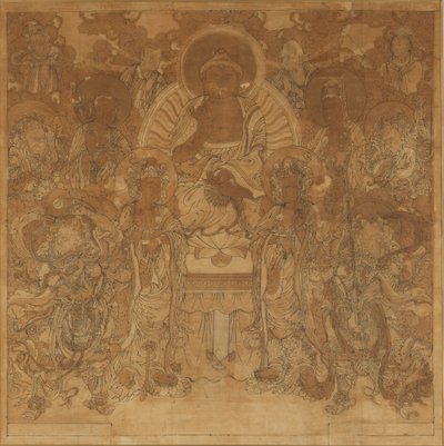 阿弥陀佛在西天的集会，18世纪末至19世纪初。 作者 不明