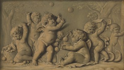 阿莫里尼在玩耍，是一对中的一个，1770-90。 作者 不明