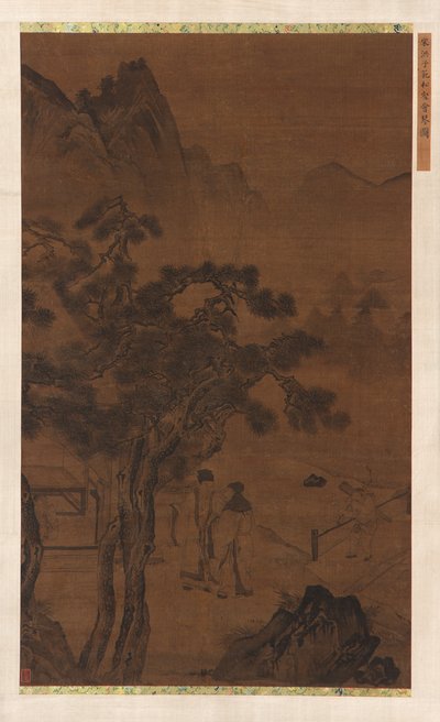 高大的松树附近的午后访问，明朝，16世纪。 作者 不明