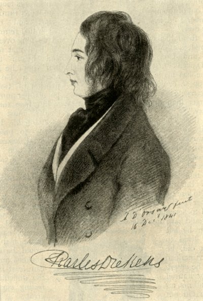 早期狄更斯肖像，1841年，1910年。 作者 不明