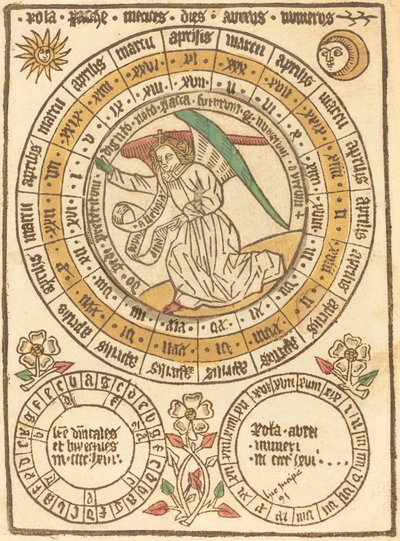一个从1466年开始的复活节日历，1466年。 作者 不明