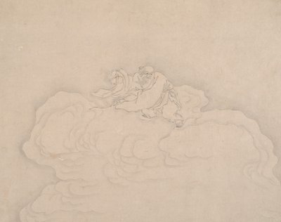 云上仙人与一对桃子，20世纪。 作者 不明