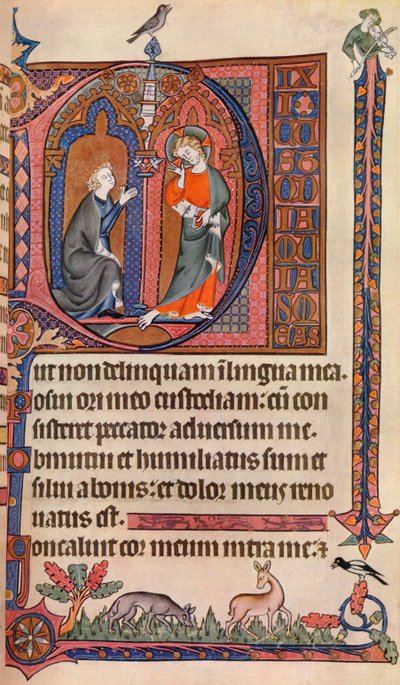 Vaux-Bardolf Psalter的照明页面，c1310，1937年 作者 不明