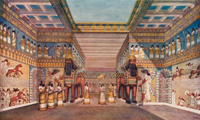 古代文明：亚述王宫殿内，1907年 作者 不明