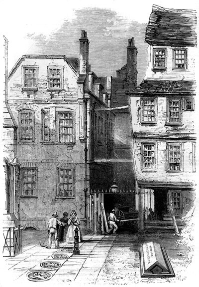 圣殿中的古民居和奥利弗·戈德史密斯（Oliver Goldsmith）的坟墓，伦敦，1860年 作者 不明