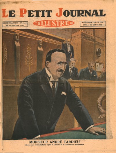 安德烈·塔迪厄（AndréTardieu）于1929年回答问题。 作者 不明