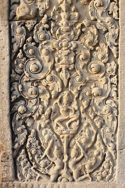 Angkor Wat, Carved Detail on WallFlowers, Siem Reap, Cambodia 作者 不明