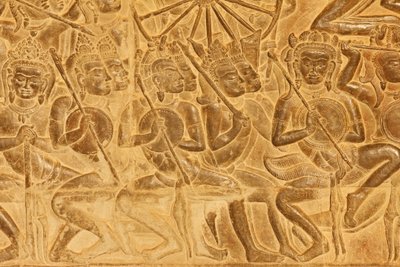 Angkor Wat Detail of Relief Sculpture From the Battle of Kurukshetra, Siem Reap, Cambodia 作者 不明