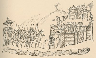 盎格鲁撒克逊勇士接近堡垒，1908年 作者 不明