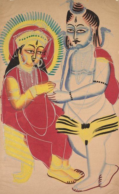 安纳布尔纳（Annapurna）和湿婆（Shiva），1800年代。 作者 不明