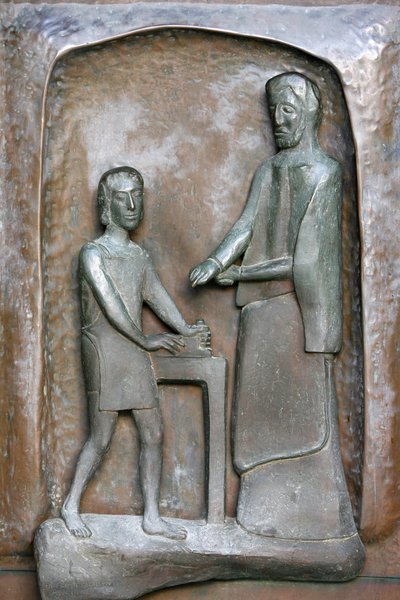 Annunciation basilica door sculpture : Jesus and Joseph, Nazareth, Israel 作者 不明