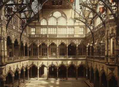 安特卫普（Anvers）。证券交易所的内部视图。 1900年左右。摄影：Photoglob -苏黎世 作者 不明