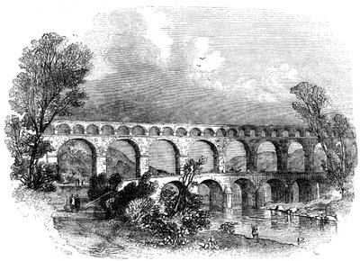 尼姆渡槽在法国杜加德桥，1886年 作者 不明