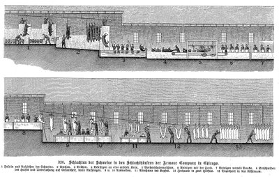 Armor Companys猪屠宰场，美国伊利诺伊州芝加哥，1895年 作者 不明