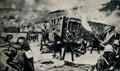 1945年11月，在埃斯考特伏击了装甲列车。 作者 不明