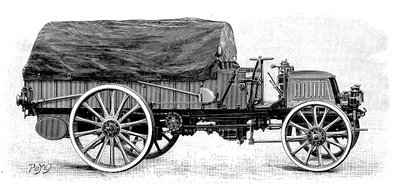 戴姆勒的军用卡车，配备4缸12 hp发动机，1904年 作者 不明