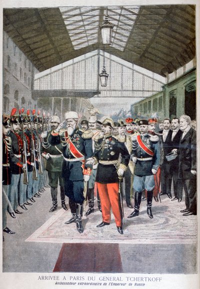 1895年，俄罗斯驻法国大使切特科夫·切尔科夫将军抵达巴黎 作者 不明