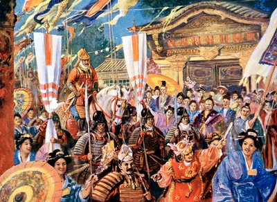 十二世纪的日本武士，二十世纪的赖本对艺术家的印象 作者 不明