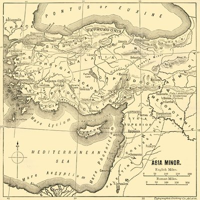 小亚细亚-地图，1890年。 作者 不明