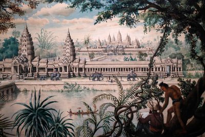 亚洲文明博物馆，吴哥，探索柬埔寨的圣城，路易·德拉波特 (Louis Delaporte) 于 1870-73 年左右的吴哥窟景观，新加坡，2018 年（照片） 作者 不明