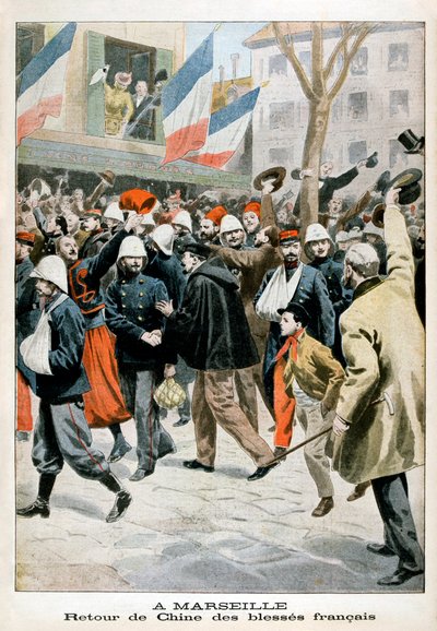 1901年在马赛，受伤的法国士兵从中国返回 作者 不明