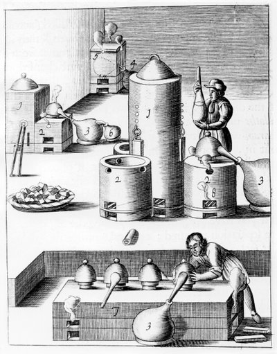 Athanor或Slow Harry，保持恒定温度的自动供料炉，1683年 作者 不明