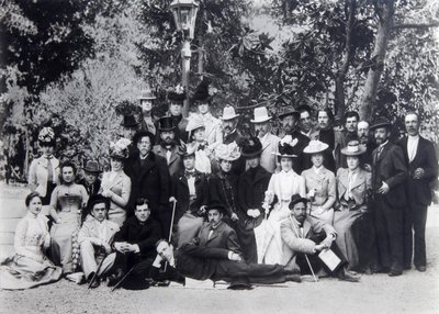 马克西姆·高尔基（Maxim Gorky）和安东·契kh夫（Anton Chekhov），莫斯科艺术剧院的演员，1900年 作者 不明