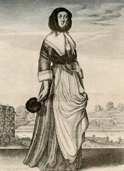 秋天-一位戴引擎盖和围裙的英国妇女，查理一世统治，c1620-1640，1937年 作者 不明