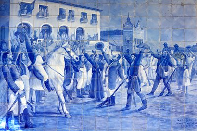 Azulejo mosaic depicting Cachoeira people cheering Prince Pedro, who led Brazil to independence, Cachoeira, Brazil 作者 Unbekannt