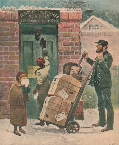 1895年回到学校。 作者 不明