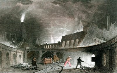 英国泰恩赛德莱明顿铁厂的熔炉库，1835年 作者 不明