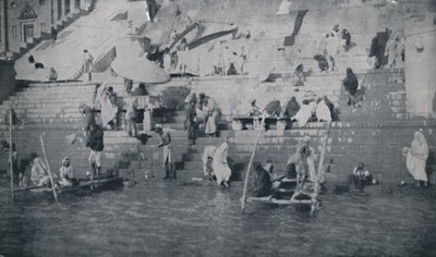 1924年在贝纳雷斯（Benares）沐浴 作者 不明