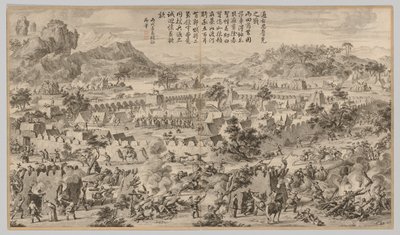通古什路加战役：来自叛乱镇压的战斗场面...，c。 1765-1774年。 作者 不明